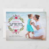 Het maken van Spirits Bright Wreath Kerstfoto Feestdagenkaart (Voorkant)