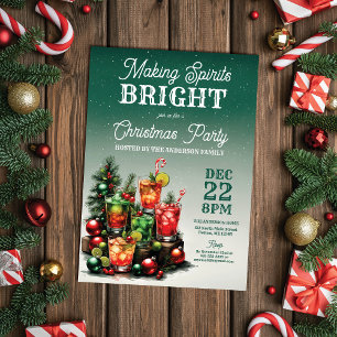 Het maken van Sprits Bright Gemengde Drinken Kerst Kaart