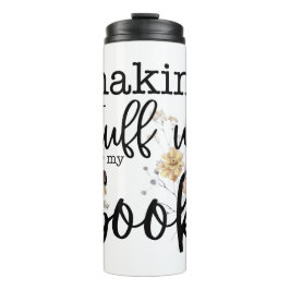 Het maken van spullen voor mijn boek (met bloemen) thermosbeker