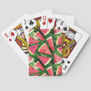 Het maken van watermeloenpatronen pokerkaarten