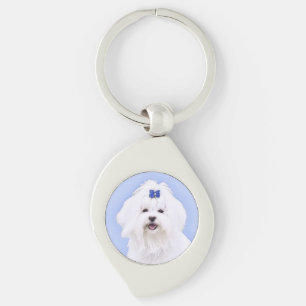 Het Maltese Schilderen - het Leuke Originele Art. Sleutelhanger