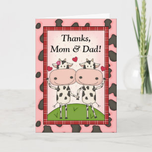Het mamma & de Papa danken u - Koeien Bedankkaart