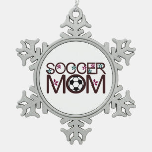 Het Mamma van het voetbal Tin Sneeuwvlok Ornament