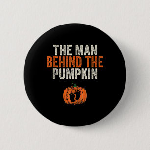 Het Man achter de pompoen Halloween zwangerschap A Ronde Button 5,7 Cm