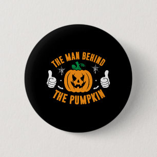 Het Man achter de pompoen Shirten Halloween Shirt Ronde Button 5,7 Cm