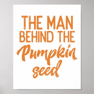 Het Man achter de pompoenen met heupen Poster