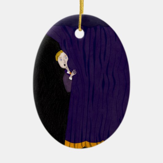 Het Man achter het gordijn Keramisch Ornament (Voorkant)