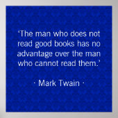 Het man dat geen goede boeken leest [blauw] poster (Voorkant)