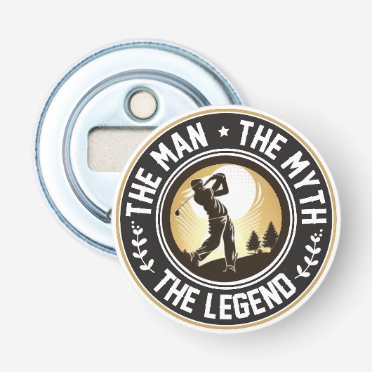 Het Man De Mmythe de Legende Button Flesopener (Voorkant)