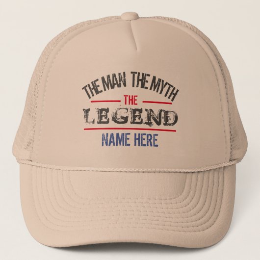HET MAN DE MYTH DE LEGEND PERSONALIZED TRUCKER TRUCKER PET (Voorkant)