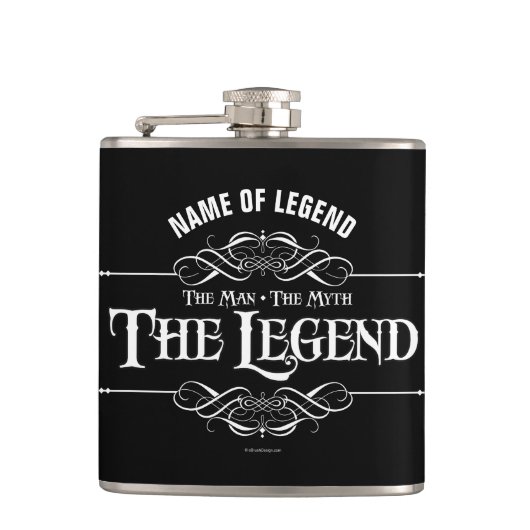 Het Man, de mythe, de erlenmeyer Heupfles (Voorkant)