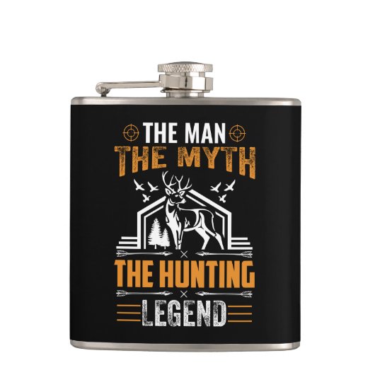 Het Man, de mythe, de jachtleger, de deer Cabin Heupfles (Voorkant)