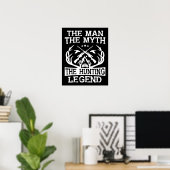 Het Man de mythe de jachtleger - kamp Poster (Thuiskantoor)