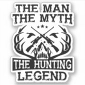 Het Man de mythe de jachtleger - kamp Sticker (Voorkant)