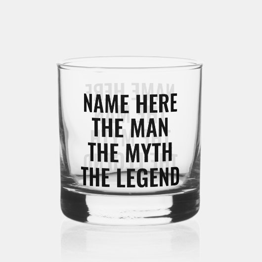 Het Man de mythe de legende Whisky Glas (Voorkant)