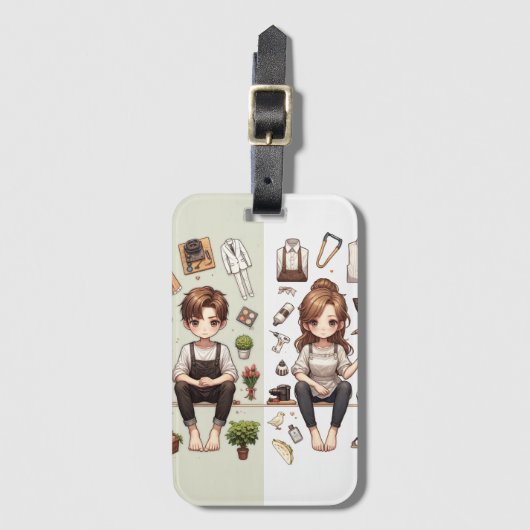 Het man, de vrouw ver.1 Bagagelabel (Voorkant (verticaal))