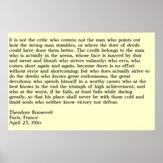 Het Man in de arena Poster (Voorkant)