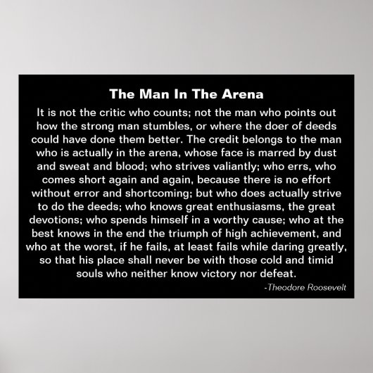 "Het Man in de arena"-Poster Poster (Voorkant)