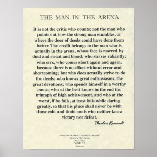 Het Man in de Arena-prijsvraag door Theodore Roose Poster
