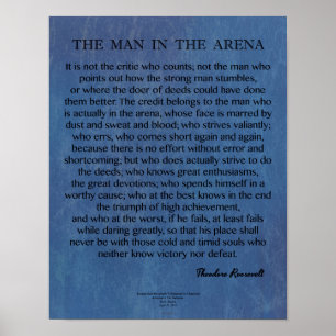 Het Man in de Arena-prijsvraag door Theodore Roose Poster