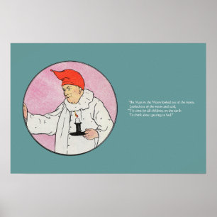 Het Man in de Maan Moeder Gans Kwekerij Rijm Poster