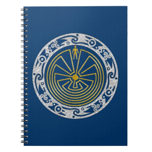 Het Man in de Maze - Ornament gold Silver Notitieboek (Voorkant)