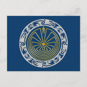 Het Man in de Maze - Ornament gouden zilver Briefkaart