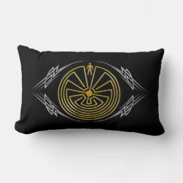 Het Man in de Maze - Tribaal goud zilver Kussen