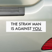 Het Man is tegen jou. Bumpersticker (Op auto)