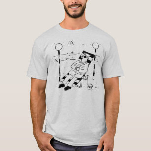 Het Man Lollipop is zonnebaden op een strand T-shirt