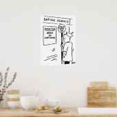 Het Man Lollipop leest een Poster van het Dating A (Keuken)