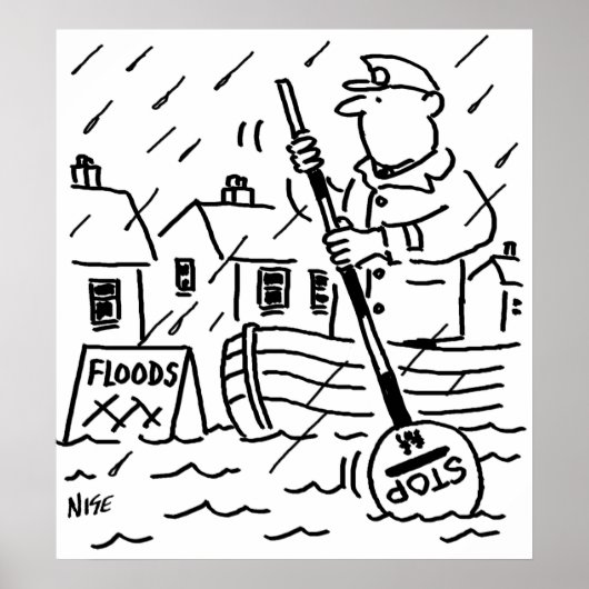 Het Man Lollipop Roept een boot in de overstroming Poster (Voorkant)