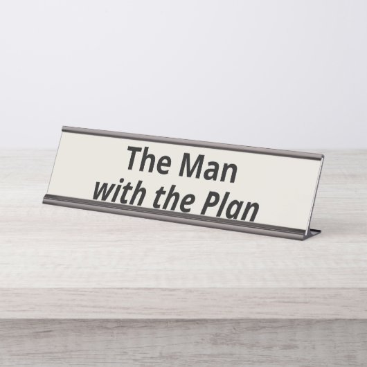 Het Man met het plan Bureau Naambordje (Voorkant)