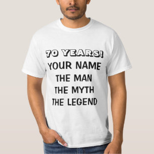 Het man mythe legende t-shirt voor 70e verjaardag