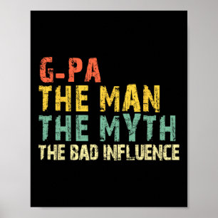 Het Man The Myth Bad beïnvloedt Funny Retro Poster