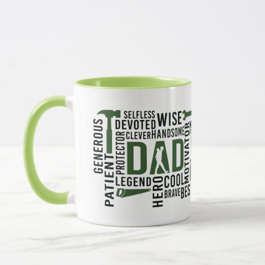 Het Man The Myth Daddy The Legend groene foto Mok (Links)