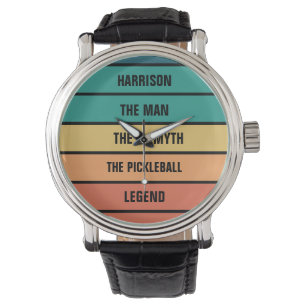 Het Man The Myth Pickleball Legend gepersonaliseer Horloge