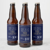 Het Man The Myth The Legend 100th Birthday Bier Etiket (Flessen)