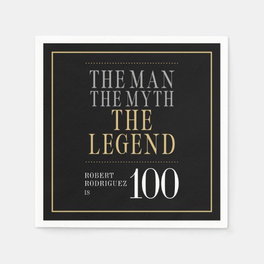 Het Man The Myth The Legend 100th Birthday Servet (Voorkant)