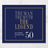Het Man The Myth The Legend 50th Birthday Sparkling Wijnetiket (Enkel label)