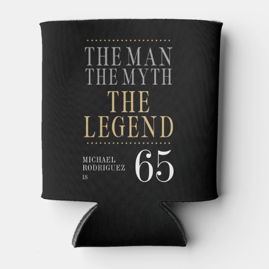 Het Man The Myth The Legend 65th Birthday Blikjeskoeler (Voorkant)