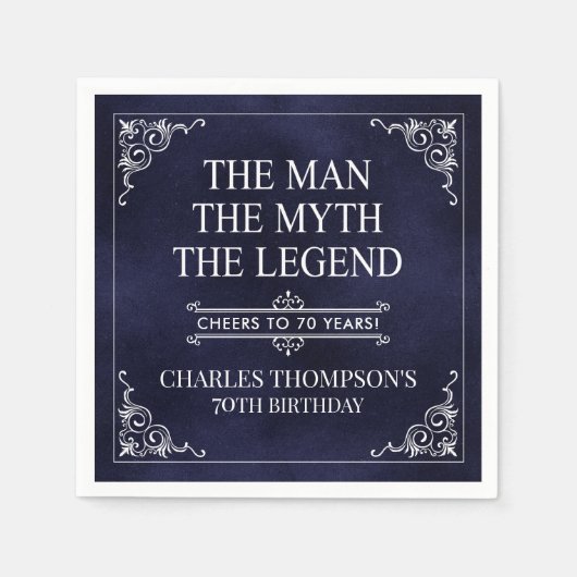 Het Man The Myth The Legend 70th Birthday Servet (Voorkant)