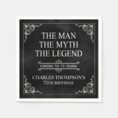 Het Man The Myth The Legend 75th Birthday Black Servet (Voorkant)