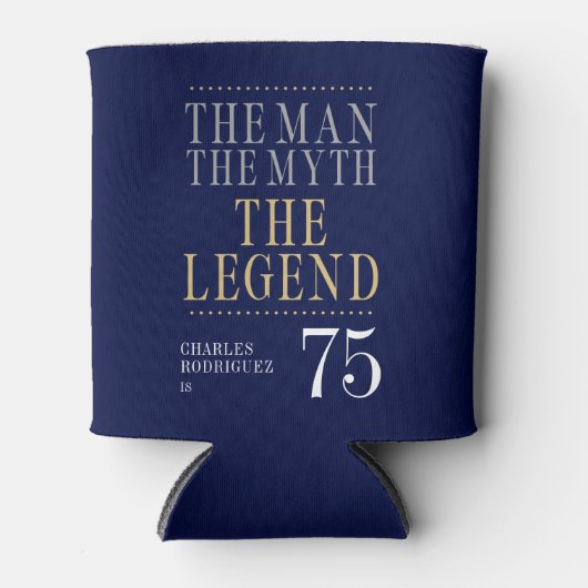Het Man The Myth The Legend 75th Birthday Blikjeskoeler (Voorkant)