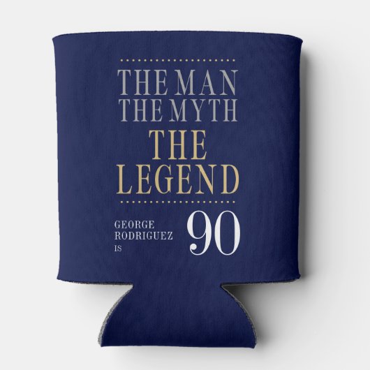 Het Man The Myth The Legend 90th Birthday Blikjeskoeler (Achterkant)