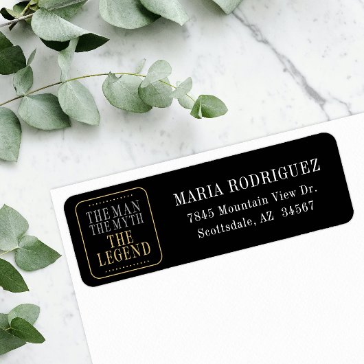 Het Man The Myth The Legend Black terug te keren a Etiket