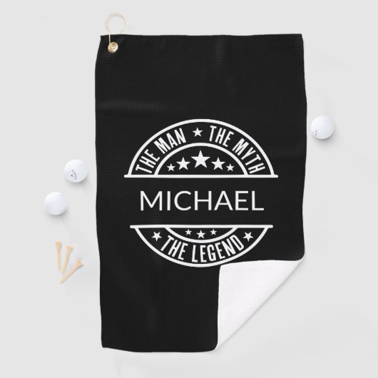 Het Man The Myth The Legend Funny Custom Name Golfhanddoek (Insitu)