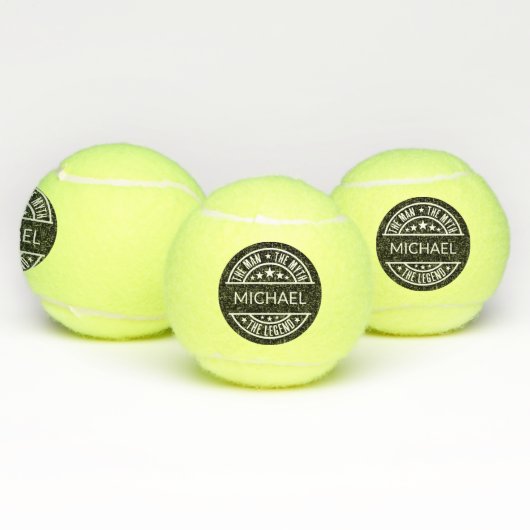 Het Man The Myth The Legend Funny Custom Name Tennisballen (Multi)
