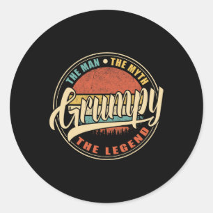 Het Man The Myth The Legend Retro Fathers Ronde Sticker