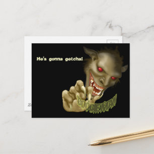 Het Man van Boogie gaat je halen. Briefkaart